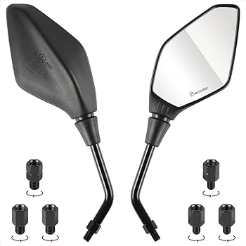 HIGH-SIDER バイクミラー 2個セット HIGHSIDER ブラック バイクミラー 2個セット バイクミラー 左右